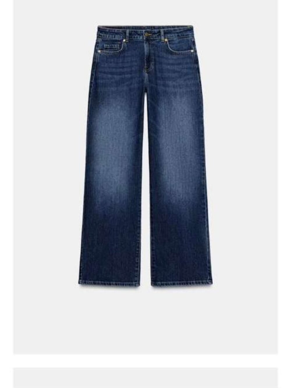 Zara Wide Leg Jeans High Rise Blue Denim Size 14 EU 46 NWOT - Picture 5 of 6